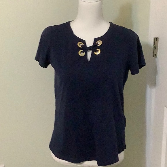 🦋MICHAEL MK navy S/S top, size Medium - Picture 2 of 7